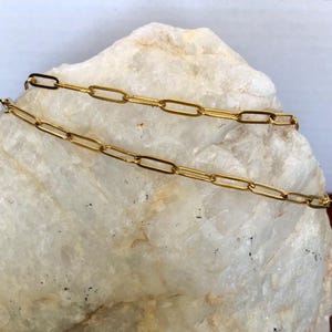 Gold Paperclip Chain Layering Necklace - Small Link Minimal Chain - Gift for Her