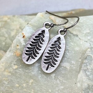Pine Tree Charm Earrings Earthy - Silver Boho Earrings - Nature-inspired Jewelry Gift for Her