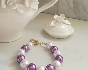 Pearl Straps (white and purple)