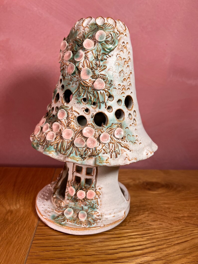 Kegworth Pottery Linda Smith Mushroom House Candle Holder Etsy