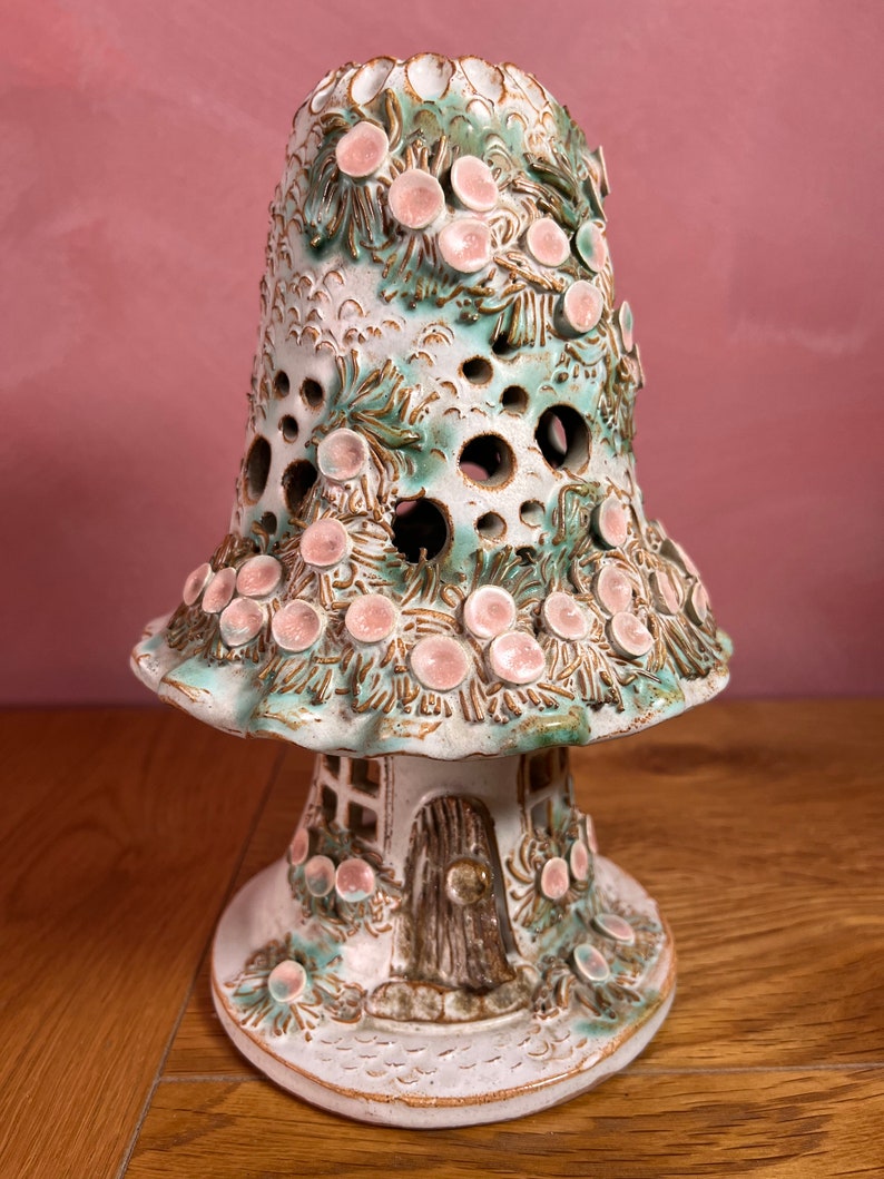 Kegworth Pottery Linda Smith Mushroom House Candle Holder Etsy
