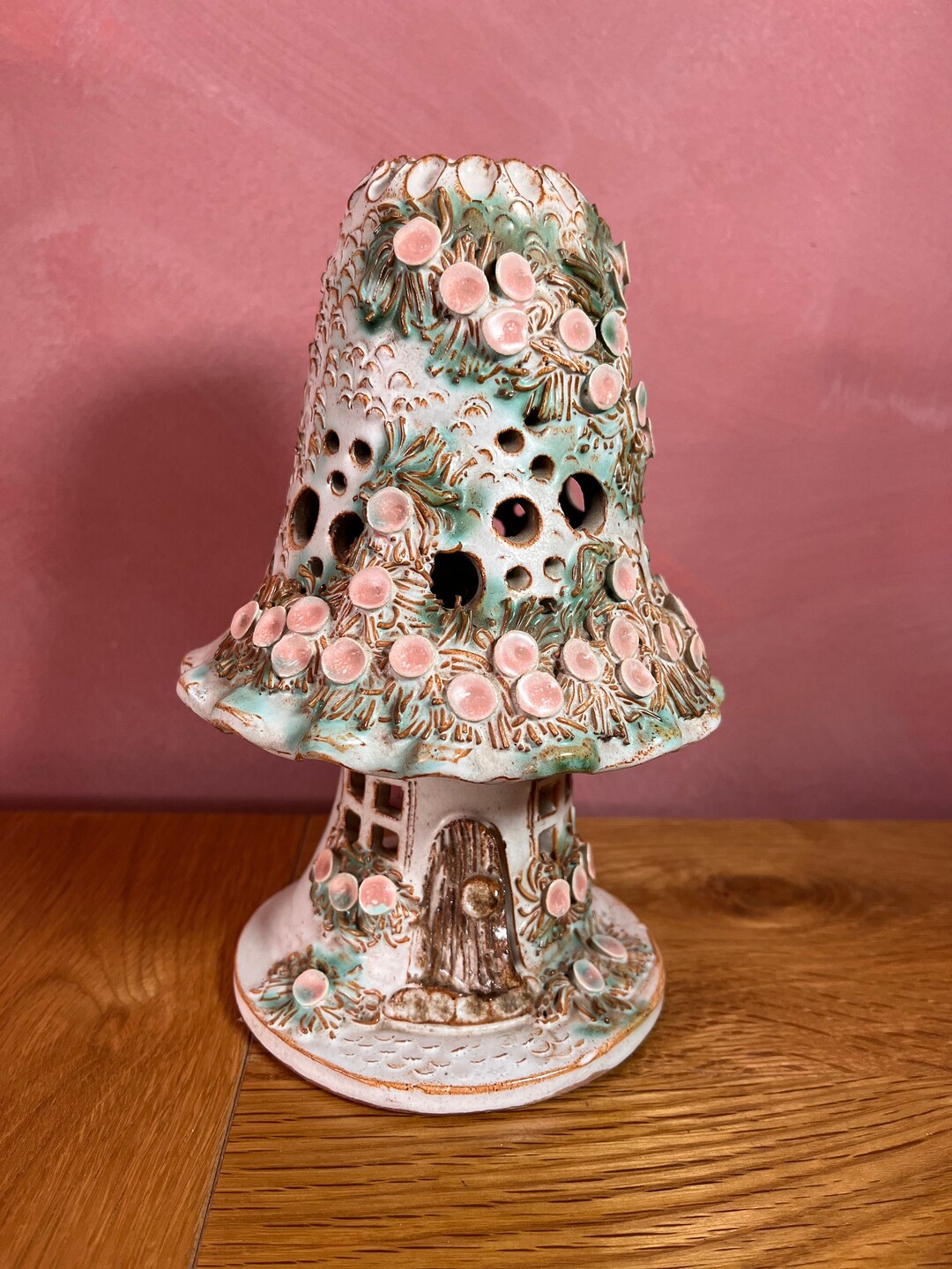 Kegworth Pottery Linda Smith Mushroom House Candle Holder Etsy