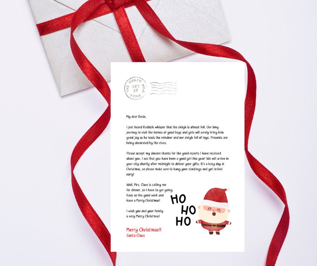 Personalised Letter From Santa Printable - Etsy UK