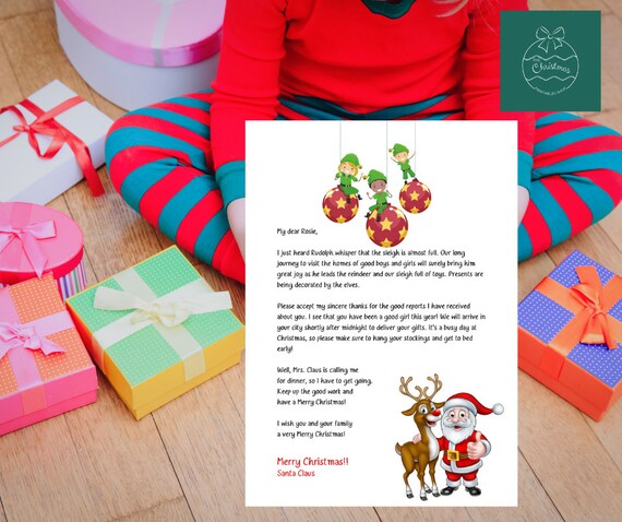 Personalised Letter From Santa Printable - Etsy
