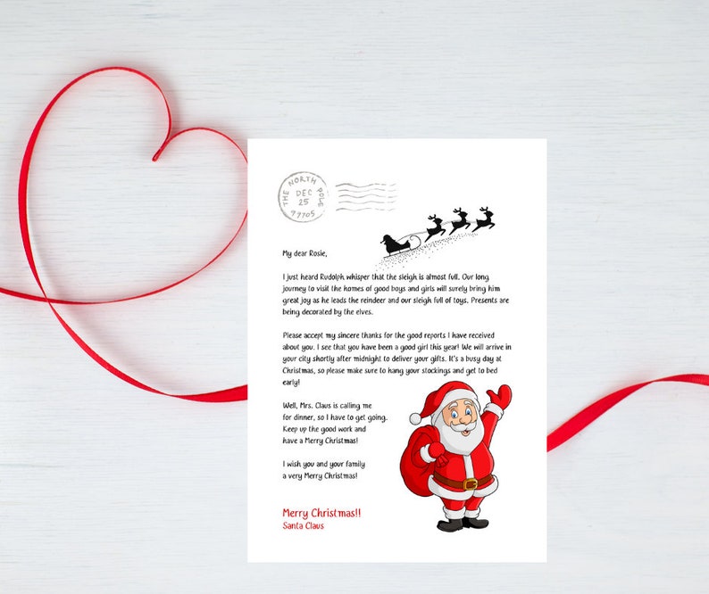 Personalised Letter From Santa Printable Etsy