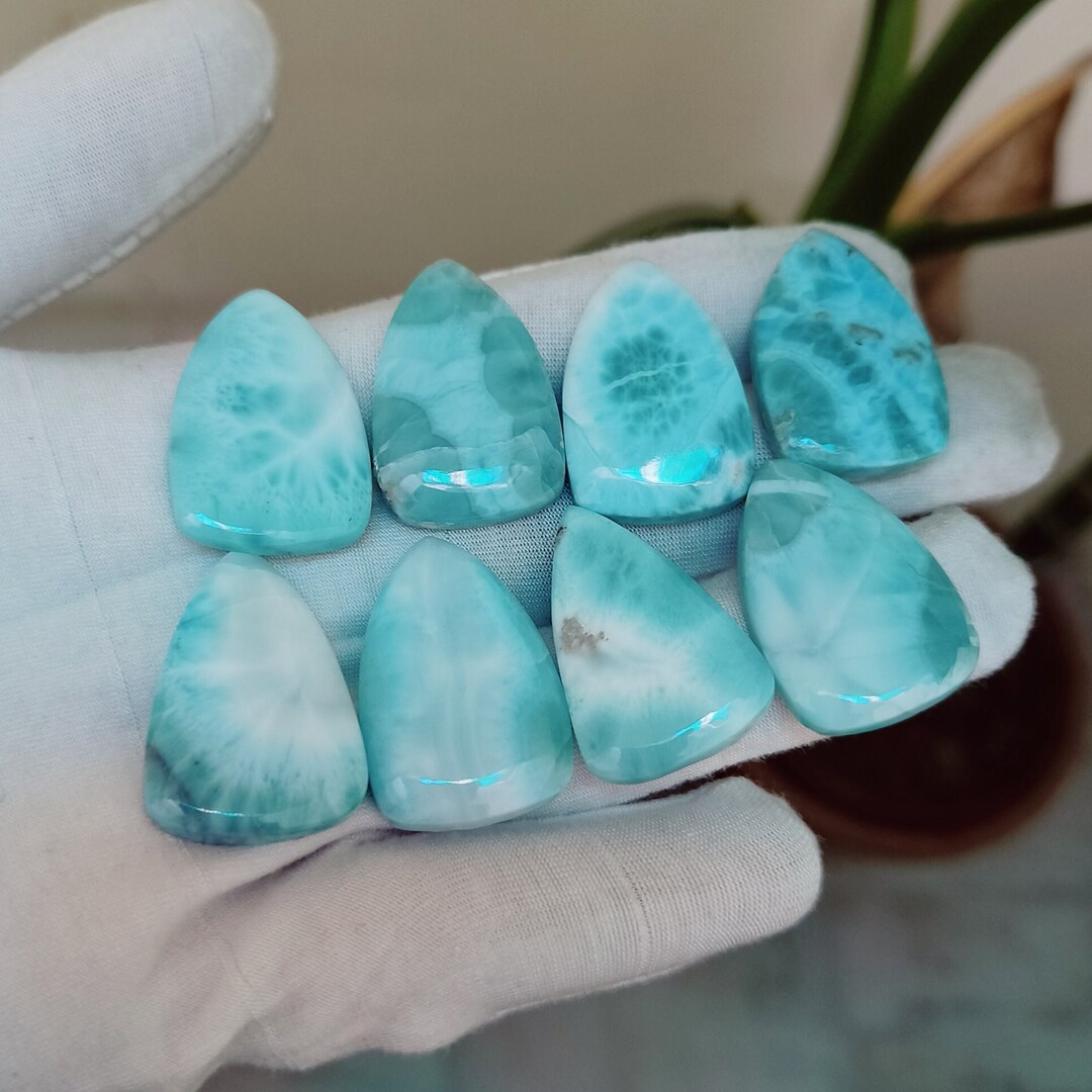 Larimar Cabochon Natural Blue Larimar Gemstone AAA Quality Larimar