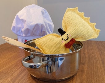 Farfalle Crochet Pattern - Beginner Bowtie Pasta Plush (PDF Pattern)