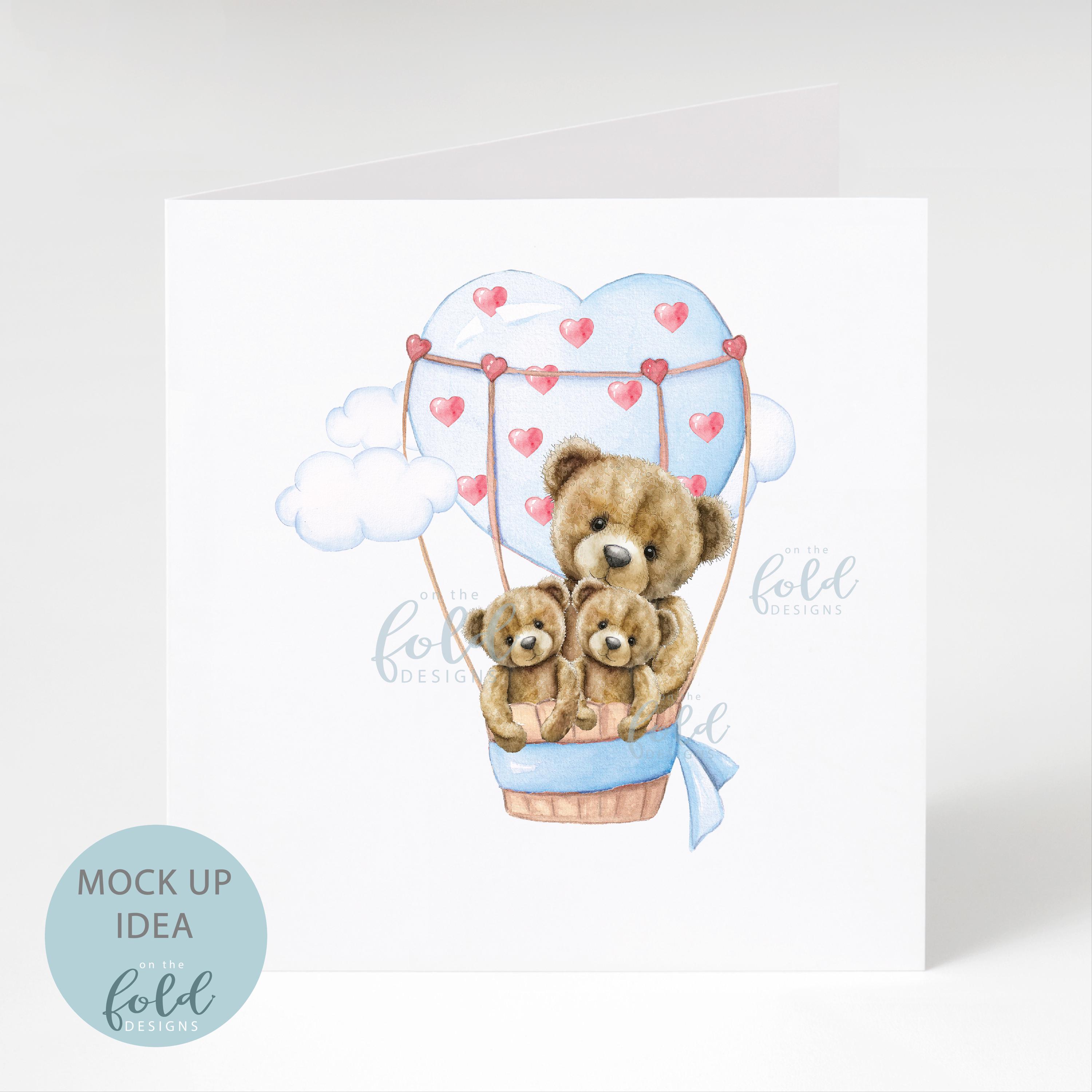 Teddy Bear Hot Air Balloon Clipart Baby Boy Girl Love Heart Clipart New ...