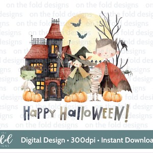 ハロウィーン クリップアート PNG かわいい魔女吸血鬼キャラクター デジタルダウンロード ベビー服 パジャマ デザイン PJ 画像 トリックオアトリート UVDTF DTG 昇華