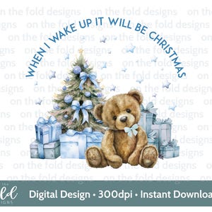 Christmas Teddy, 1st Xmas, Baby Blue, PNG instant digitale clipart download, babykleertjes, kerstkaartontwerp, sublimatie, kaarten maken