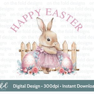 Lapin de Pâques rose Clipart lapin ballerine aquarelle PNG sublimation image numérique carte fabrication gilet bébé Design Image UV-DTF pyjama de Pâques