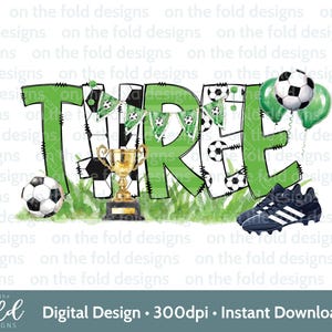 Football 3e anniversaire Clipart football garçon Tshirt bébé gilet carte imprimer votre propre PNG personnalisé Footie Party Footy bottes Sublimation UVDTF