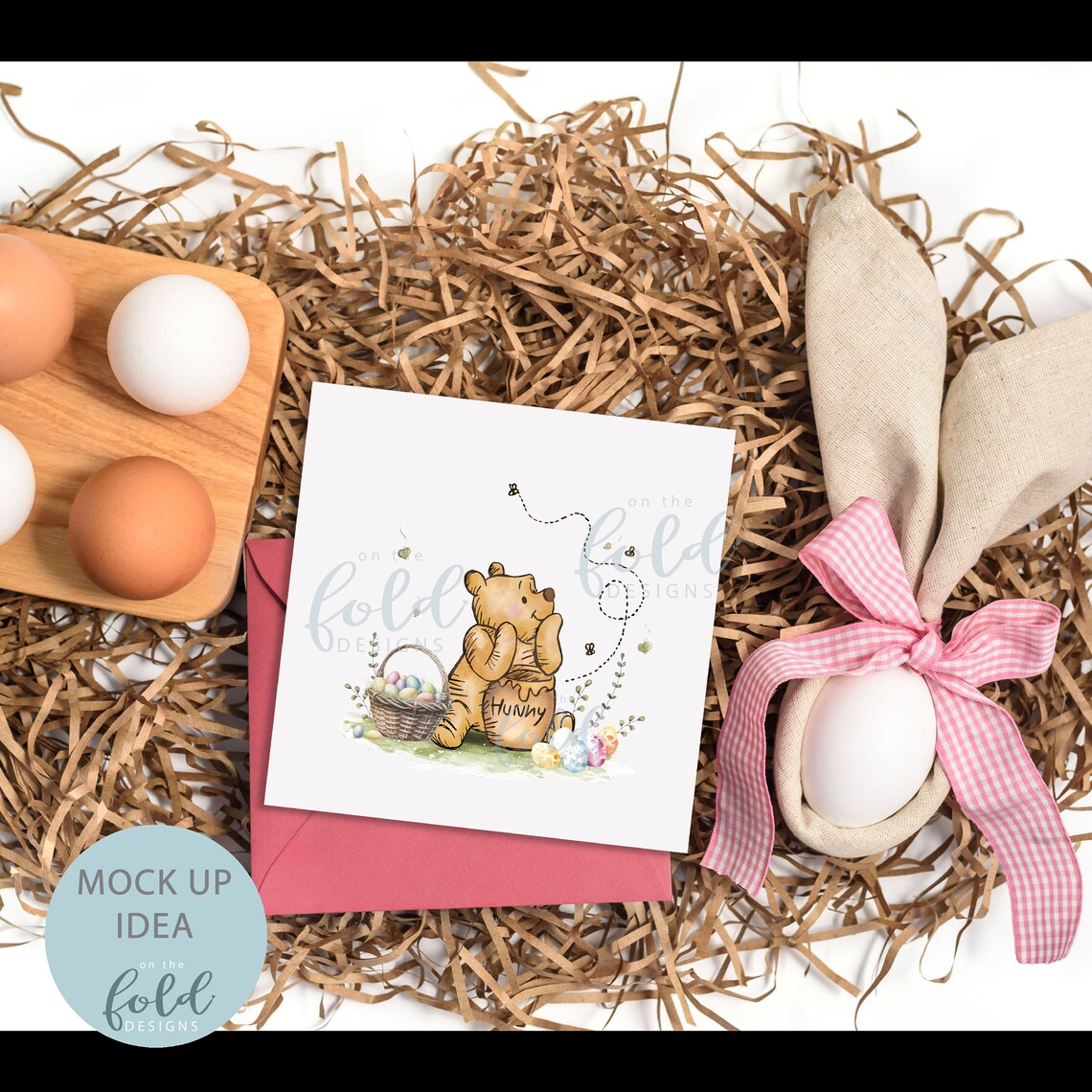 Classic Winnie the Pooh Easter Egg, Watercolour PNG, Sublimation