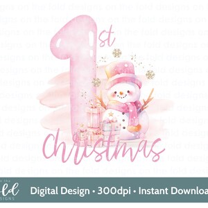 1° Natale pupazzo di neve Clipart PNG Immagine digitale istantanea Scarica sublimazione Design carta Pallina Stampa Ricordo Uvdtf Dtg Cricut Artigianato