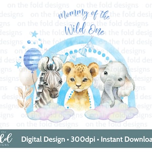 Mamãe do Selvagem One safari animal arco-íris png clipart transparente, download instantâneo, sublimação, presentes de aniversário. nos designs de dobra