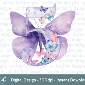 Borboleta Clipart 5º Aniversário Número Cinco Lilás Roxo Imagem PNG Download Instantâneo Sublimação Artesanato Fazendo Cartão Topper Bolo Festa UVDTF