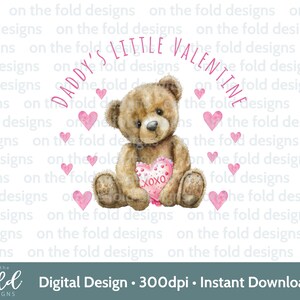 Il piccolo San Valentino di papà Teddy Clipart Pink Heart PNG Download digitale istantaneo Sublimazione Carte Regali Personali e piccole imprese, Simpatico orsacchiotto