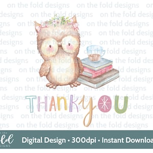 Hibou de professeur, clipart, merci png, 1er jour à l'école sublimation conception d'assistant d'enseignement, image imprimable transparente, téléchargement immédiat