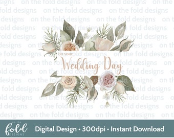 Wedding Day Clipart, Just Married PNG, Download Instant Print, Mr & Mrs Watercolour Clipart, Sublimation Designs, Card Design, Download
