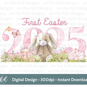Ostern 2025 Clipart Rosa Hase Aquarell PNG Sublimation Digitale Clipart Kartenherstellung Baby Weste Design UV-DTF Bild Pj's Card Design