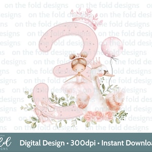 3e anniversaire ballerine Clipart cygne PNG princesse rose trois images fer sur sublimation artisanat fabrication de cartes UVDTF DTG Transparent téléchargement