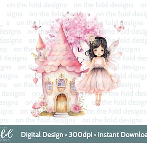 Fada Clipart pacote aniversário dente faries aquarela clipart PNG menina imprimir fundo transparente sublimação adesivos decalque design UV-DTF
