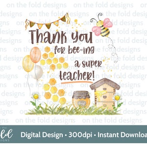 Maestro Gracias clipart png, Regalo de abeja, sublimación escolar, diseño de asistente de enseñanza, imagen imprimible transparente, descarga instantánea
