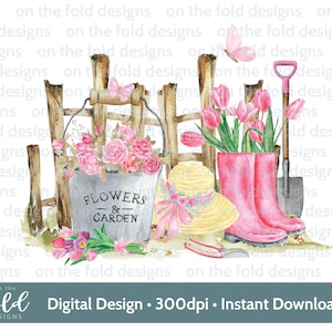 Botas de agua, botas de lluvia, botas de agua, PNG, jardinería, huerto, clipart transparente, mamá, abuela, abuela, descarga instantánea, diseño de sublimación