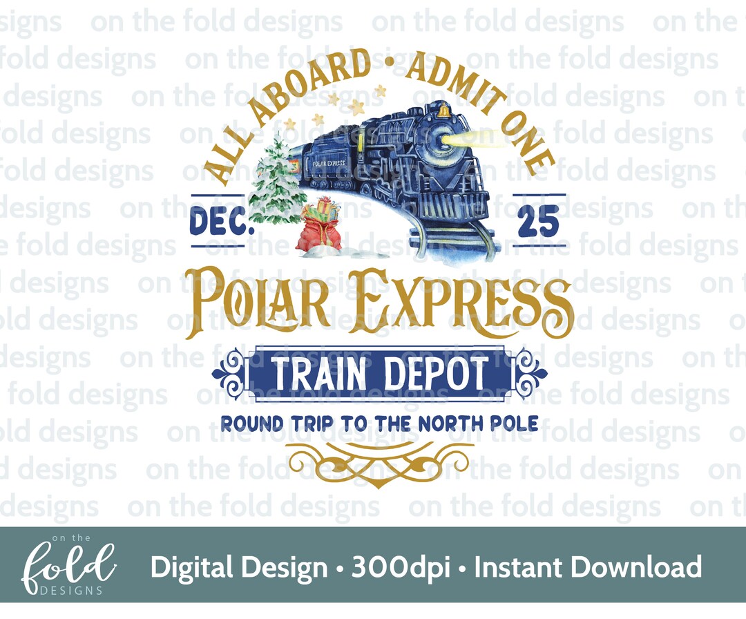 Polar Express Clipart, 2024 Christmas Train, Blue Train, Xmas Holiday