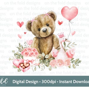 Teddy Valentine Clipart Vuoi essere mio Cuore Palloncini PNG Download digitale Sublimazione Carte Regali Personali e piccole imprese, 1st Love PNG