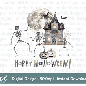 ハッピーハロウィーン クリップアート PNG スケルトン インスタント デジタル クリップアートのダウンロード 理想的なベビー服 新しいベビー カード デザイン 特別なギフト 昇華