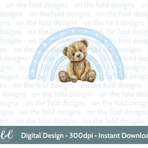 Nounours arc-en-ciel, bleu, rose, c'est un garçon, PNG, création de cliparts transparents, nouveau-né, image d'anniversaire, impression par sublimation, fabrication de cartes png thumbnail