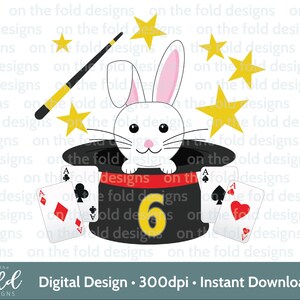 Clipart anniversaire magique 6e magicien PNG, téléchargement numérique instantané, création d'Images, sublimation graphique UVDTF,