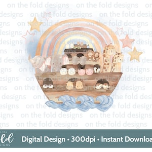 Arca di Noè Battesimo Battesimo clipart PNG sublimazione design file download immediato con sfondo trasparente 300 dpi Sublimazione UVDTF