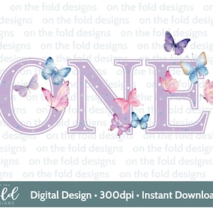 "1.Geburtstag Schmetterling Clipart, Nummer eins Bild, png sofortiger Download für Sublimationsdruck, Kartenherstellung, Kuchendekoration, Partydekoration."