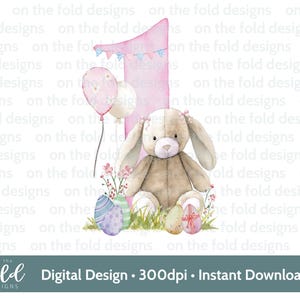 Lapin lapin Pâques Clipart fleurs roses cadre printemps jardin oeuf aquarelle PNG téléchargement numérique Sublimation carte 1er bleu garçon bébé gilet
