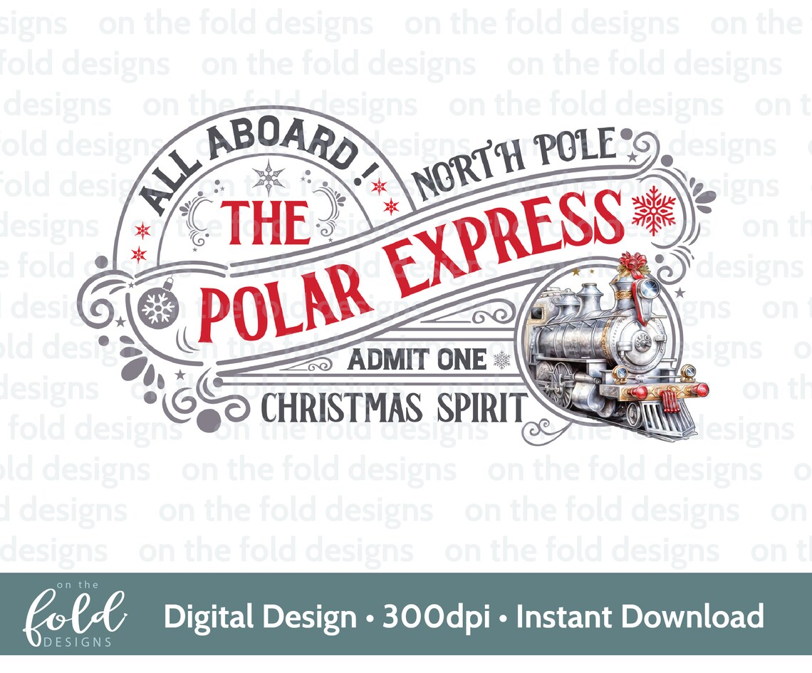 Polar Express Christmas Train Clipart, PNG Graphic (digital Download ...