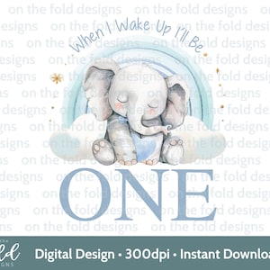 Elefant, wenn ich aufwache, werde ich ein Geburtstags-Regenbogen-Clipart PNG 1