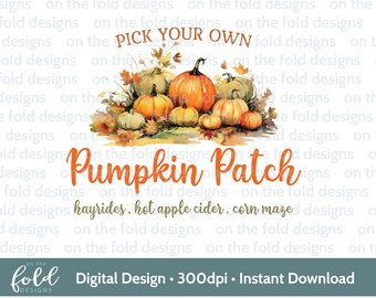 Pumpkin Patch Picking Sign Halloween PNG instant digital clipart download, wall art card design gift sublimation digital print too decor