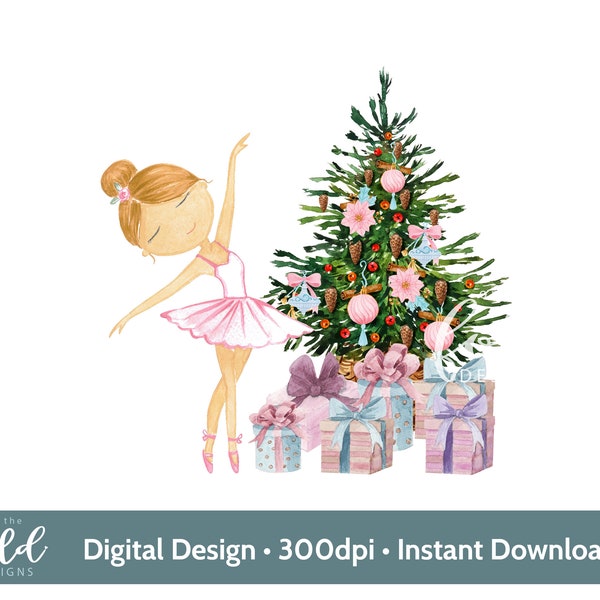 Ballerina Christmas tree perfect for personalisation the png its a transparent clipart with instant download