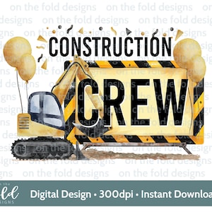 Camiseta de família de clipart de equipe de construção, escavadeira, escavadeira, camiseta de aniversário, design de sublimação, imagem digital, design de camisa de topo de bolo UVDTF