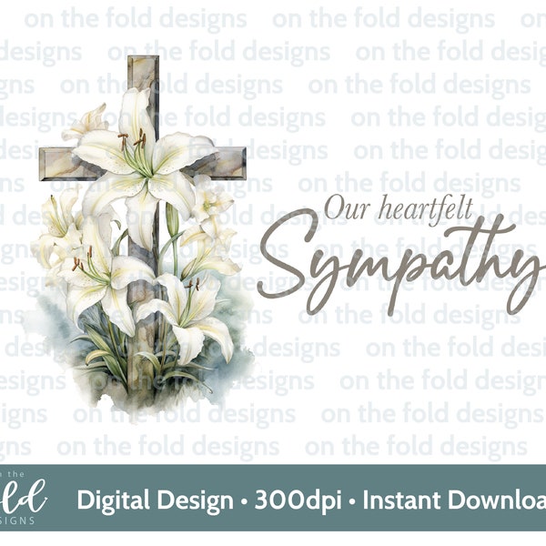 With Deepest Sympathy Clipart, Sincere Condolences, png clipart, on the loss of a loved one  clipart image instant download, transparent