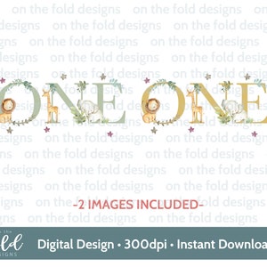 Safari Wild One Clipart Jungle Zoo Animales PNG Transparente Clipart Descarga Instantánea Personalizar Imprimir 1er Cumpleaños Tarjetas Regalos Sublimación