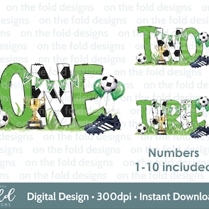 Voetbal verjaardag clipart nummer bundel 1-10 voetbal jongen tshirt baby vest kaart png gepersonaliseerde footie party footy boots sublimatie UVDTF