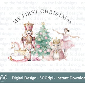 Quebra-nozes Soldado de Brinquedo Bailarina Primeiro Natal Cavalo de Balanço Clipart PNG Download instantâneo Sublimação Fazendo Artesanato de Cartões Sublimação