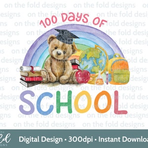 100 días de escuela Clipart 1er día Sublimación primaria PNG Cuando me despierto Descarga digital instantánea PJ Diseño UVDTF Diseño Imagen transparente