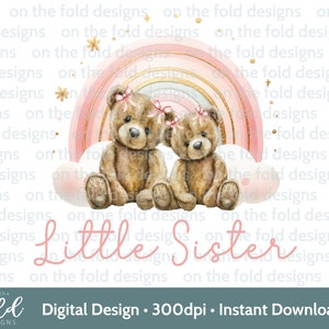 Petite soeur Clipart bébé faire-part idée tshirt bébé gilet grand frère future maman papa PNG sublimation nouveau bébé UVDTF