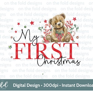 Peter Rabbit 1st Christmas PNG download immediato di clipart digitali ideale per vestiti per bambini, design di biglietti di Natale, pigiami di Natale stampabili a sublimazione