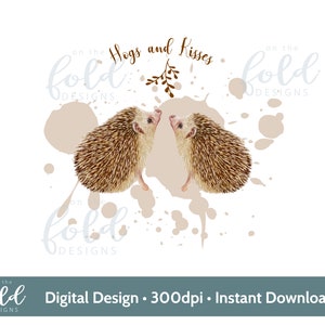 Hérisson, gui amour Noël clipart téléchargement fichier sublimation de fond transparent, création de cartes, gobelets, toboggans