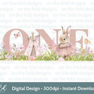 1er anniversaire lapin ballerine un Clipart PNG tipi téléchargement immédiat pour sublimation création UVDTF cartes d'impression, gilets de bébé, bavoirs, invitations